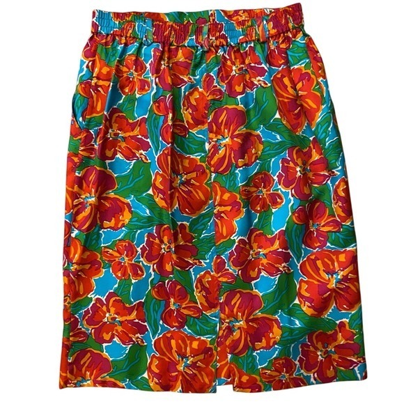 Vintage 80s Lord & Taylor Silk Floral Set Cropped Jacket Resort M/L - Picture 3 of 16